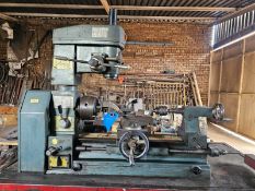 STEEL TURNTABLE WITH LATHE - FRANGAM UNIT WITH VARIOUS BITS, DIES, BARS & KEYS - OPERATIONAL - STC