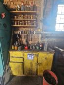 STEEL CUPBOARD WITH SHELVES & VARIOUS WORKSHOP CONTENTS - STC