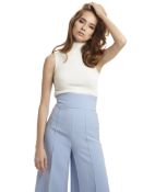 Ralph & Russo RW19P 13 T07 Medium (RRP £590)  Silk Ribbed sleeveless top with high neck and back