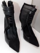 Pair of Ralph & Russo Eden Mary Jane Heels, Suede/ Napa Fabric, Black, With Box & Dust Bags. EU Size