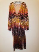 Ralph & Russo 21U 11 D407 PE01 Plunge High Slit Sequined Evening Dress, Mocha, Size 36 (RRP £4,600)