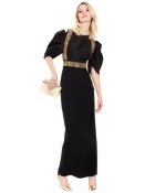 Ralph & Russo 19P11 E23 SE10 Faille, Marlena Embroidered Evening Dress, Black, Size 40 (RRP £7,900)