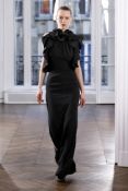 Ralph & Russo 17W EVE 021 T Bar Frill Evening Dress, Crepe Black, Size 36 (RRP £4,900)