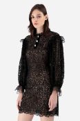 Ralph & Russo 20U 11 D204, Guipure Lace Mini Dress, Black, Size 42 (RRP £1,100)
