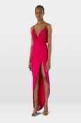 Ralph & Russo 21P 12 D432 Slinky Ruched Evening Dress, Geranium, Size 38 (RRP £1,750)
