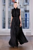 Ralph & Russo 17W EVE 015 Pleated Silk Chiffon Eve Dress, Black, Size 36 (RRP £10,500)