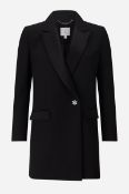Ralph & Russo 20P 11 D202 Double Breasted Blazer Dress with Jewellery Buttons, Black, Size 34 (RRP £