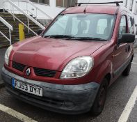 Renault Kango Van, Registration RJ53 DYT, First Registered 23rd September 2003, MOT Valid Until