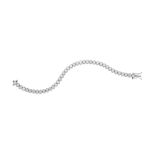 Bracelet rivière or gris 750 serti de diamants taille brillant (total env. 5 cts), long. 16.5 cm, 16