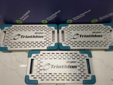 3 x Stryker Triathlon Trays, 1 Broken Catch 3 x Stryker Triathlon Trays, 1 Broken Catch