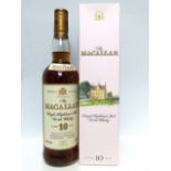 The Macallan 10 Years Old Single Highland Malt Scotch Whisky, matured in sherry wood, 70cl, 40% vol,