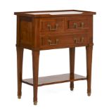 Louis XVI Style Bedside Table "Rousseau" (Natural Cherrywood Finish) This single, exquisite