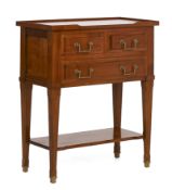 Louis XVI Style Bedside Table "Rousseau" (Natural Cherrywood Finish) This single, exquisite