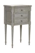 Bed side Marie-Antoinette style Louis XVI 3 drawers - This exquisite bedside cabinet, executed in