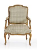 Louis XV Small Armchair "Beaudry" (Circa Mid-18th Century style) This exquisite antique Louis XV