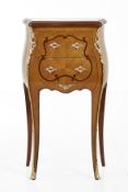 Louis XV STYLE Side Table "Curtet" (Marquetry Commode) This magnificent side table, styled as the "