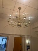 Brass Dutch style 15 arm chandelier 110cm diameter xx 110cm drop Note this lot has a lift out charge