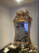 Wooden framed carved bevelled edge mirror with harvest theme in a natural finish 74 x 137cm Note