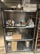 Stainless steel 4 tier rack 105cm x 45cm x 165cm Note this lot has a lift out charge see charges