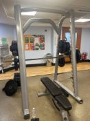 Precor Bencore Smith machine with weights including a bench Note this lot has a lift out charge