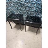 A Pair Of RV Astley Maxton Single Drawer Bedside Tables Mahogany With Black Finish Brushed Nickel