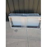 A Pair Of Grey Painted Display Cases First Half 20th Century And Later Painted With Hinged Sloping