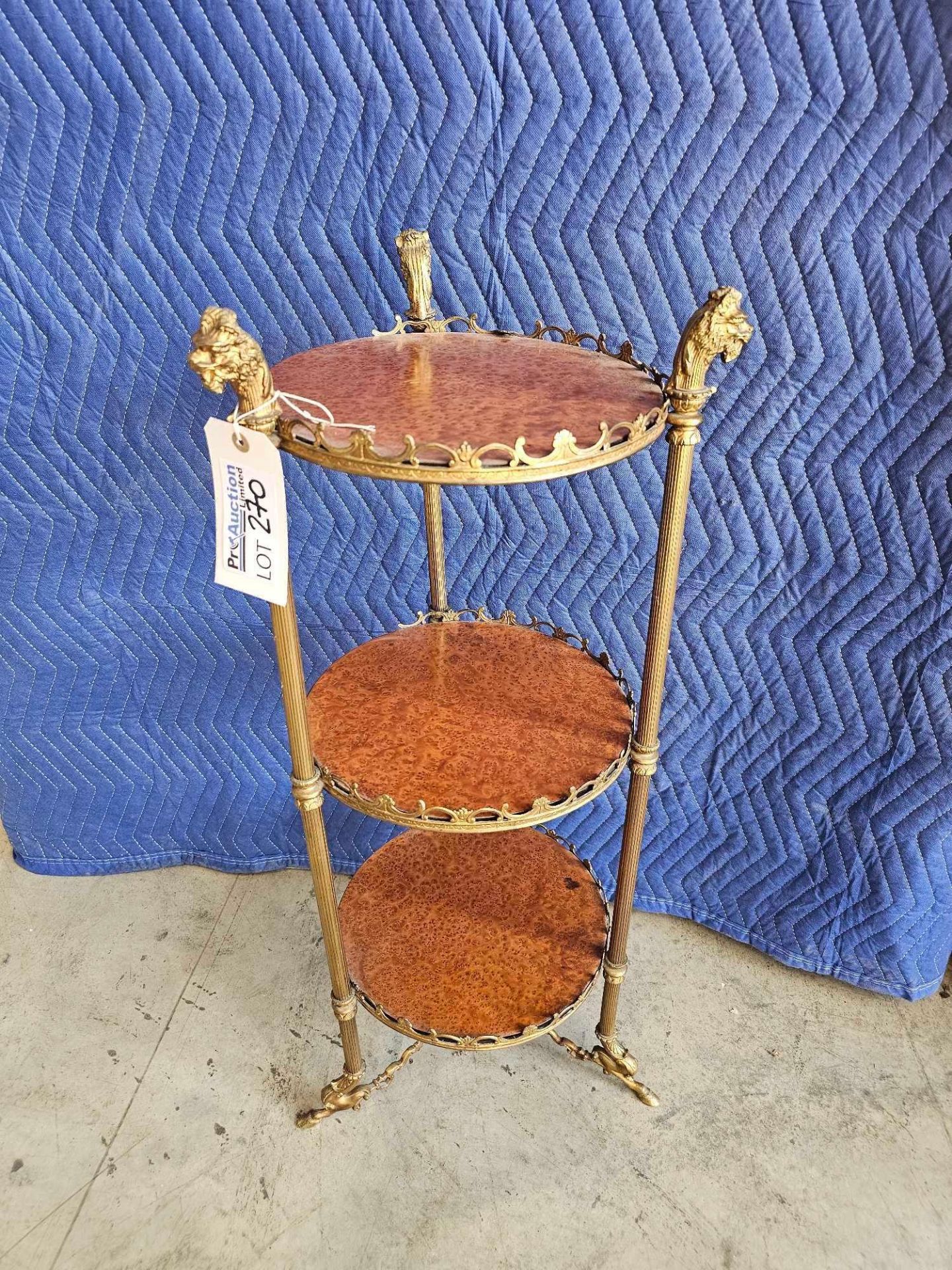 Victorian Style Three Tier Figural Shelf/Plant Stand With Figural And Repousse Detailing 31 X 91cm