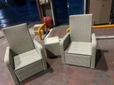 Bramblecrest Set B618 Kingscote Hi-Back Recliner Armchair x2 & High Coffee Table with Ceramic