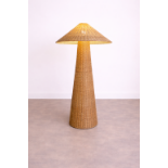 Pair of Ferm Living 'Dou' Rattan Floor Lamp, of impressive proportions. The hand-woven rattan body