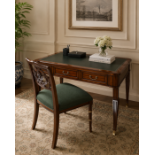 A Regency Style Mahogany Writing Desk and Coordinating Upholstered Desk Chair The Writing Desk: