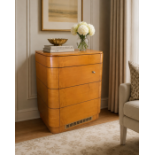 A Luxury Art Deco Style Birds Eye Maple Single-Door Minibar Cabinet by Francesca Molon Constructed