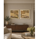 2 x Japanese Edo Rimpa School Style Print of Mandarin Ducks, A high-quality square decorative colour