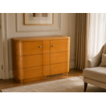 A Luxury Art Deco Style Birds Eye Maple Minibar Cabinet by Francesca Molon The Exterior Design: