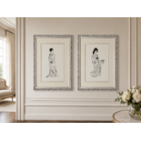 A Pair of Framed Fine Art Prints After Gustav Klimt A highly attractive matching pair of smaller