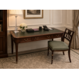 A Regency Style Mahogany Writing Desk and Coordinating Upholstered Desk Chair The Writing Desk: