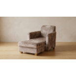 A Luxury Contemporary Tailored Track-Arm Club Chair and Matching Footstool A premium lounge armchair