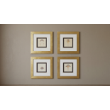 A Set of Four Framed Art Nouveau Jewellery Design Prints after René Lalique (1860–1945) A cohesive