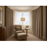 Three Pairs of Luxury Silk and Tailored Custom Drapes. This comprehensive decorative lot comprises