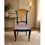 An Art Deco Style Maple Fan-Back Side Chair by Francesco Molon A high-end designer side chair by the