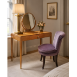 A Luxury Art Deco Style Maple Dressing Table and Coordinating Mauve Chair Set An exceptional two-