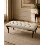 A Louis XV Style Button-Tufted End-of-Bed Bench by Francesco Molon, Italy The rectangular seat is