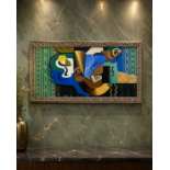 A Cubist Style Fine Art Print An impressive, large-scale contemporary decorative print executed in