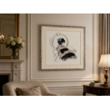 A Framed Fine Art Print After Gustav Klimt, Seated Lady in an Armchair An exceptional fine art