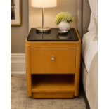 A Pair of Art Deco Style Maple Bedside Tables / Nightstands by Francesco Molon A pair of high-end,