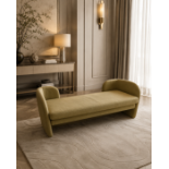 Upholstered Bed-End Bench Sofa An elegant and minimalist upholstered bed-end window bench or daybed,