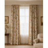 A Luxury Selection of Three Pairs of Fully Lined Silk Drapes and Decorative Swag and Jabot
