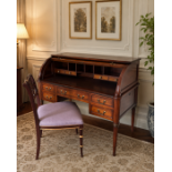 An Edwardian Inlaid Mahogany Cylinder Roll-Top Desk by Henry of London An exceptional late 19th or