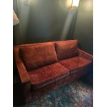 Sofa Bed - Rust Velvet Upholstered Sofa Bed Custom-manufactured to exceptional hospitality standards