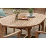 Richmond Teak 240/210/180 x 110cm Oval Double Extending Table