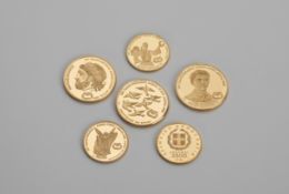 Sechs Goldmünzen Griechenland